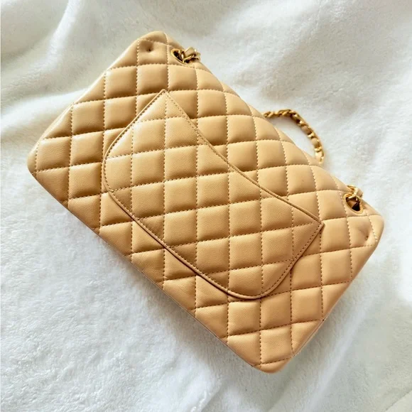 Chanel Beige Quilted Leather Chain Bag - Picture 12 of 12